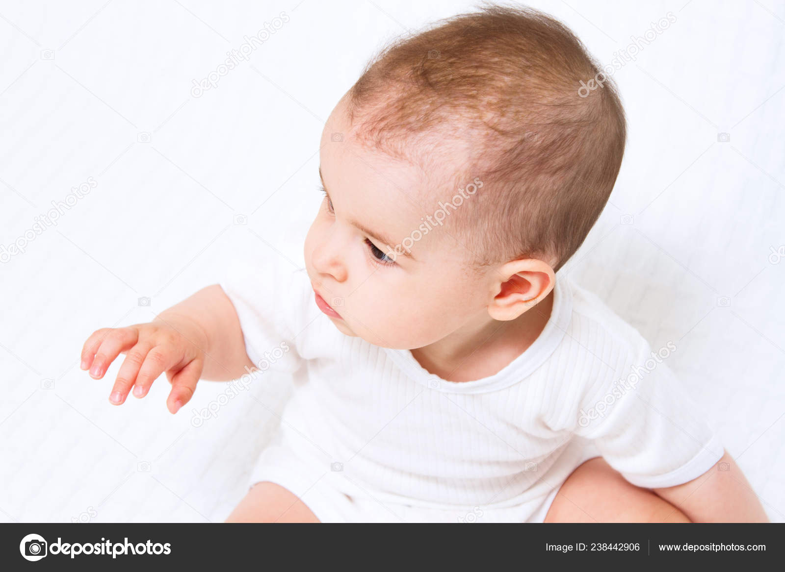 Beautiful Cute Baby White Background Stock Photo by ©iuricazac 238442906