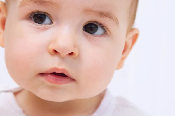 Beau Portrait Bébé Sur Fond Blanc — Photo