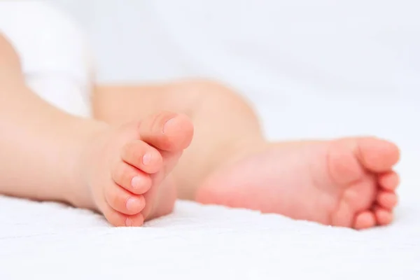 Close Baby Feet Isolated White Background — Stock Photo, Image