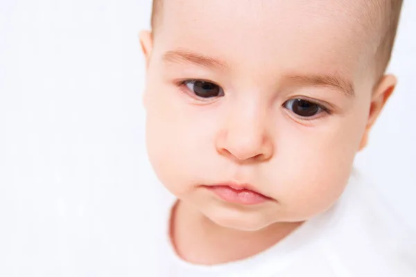 Beau Bébé Mignon Sur Fond Blanc — Photo