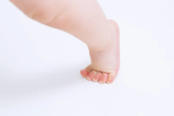 Close Baby Feet White Background — Stock Photo, Image