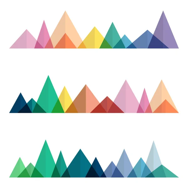 Ensemble Crêtes Montagneuses Polygonales Eléments Vectoriels Pour Illustrer Nature — Image vectorielle