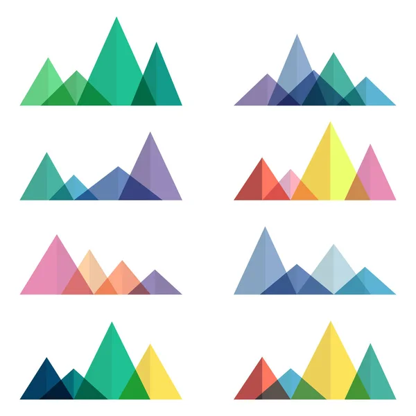 幾何学的で抽象的な山尾根 ハイキングや野外の概念のベクトル デザイン要素です 多角形の山のセット — ストックベクタ