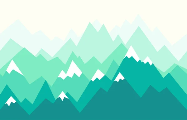 Dreieckige Bergkämme Naturlandschaft Geometrischen Stil Outdoor Hintergrund Nahtlose Vektorillustration Für — Stockvektor