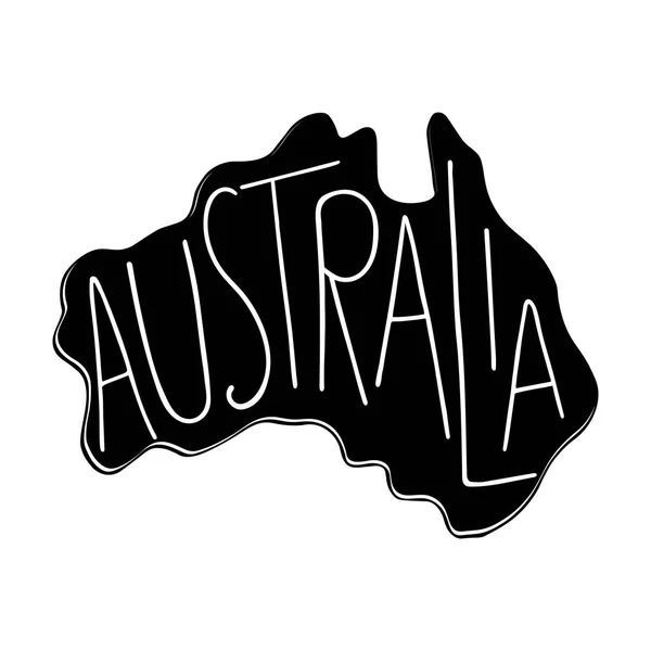 Austrália Cartaz Tipográfico Com Letras Desenhadas Mão Mapa Ilha Australiana — Vetor de Stock