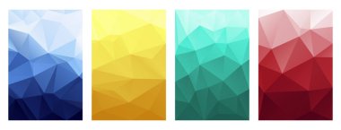 Dikey çokgen afiş seti