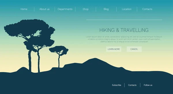 Webbsida mall med natur bakgrund Royaltyfria illustrationer