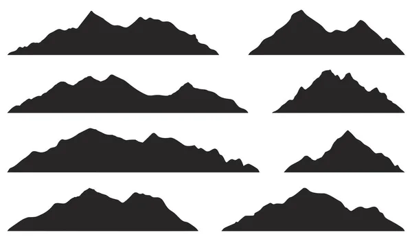 Montanhas silhuetas no fundo branco —  Vetores de Stock
