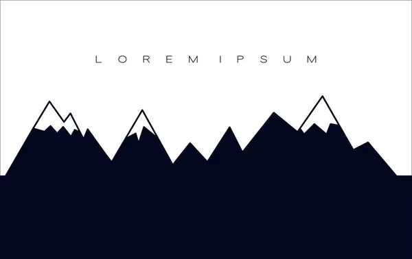 Mountain Ridge i svart och vitt. Vektor illustration med plats för text. Stockillustration
