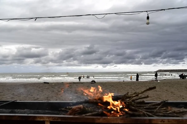 Oheň Ziba Kenar Beach Kaspické Moře Rasht Tavenině — Stock fotografie