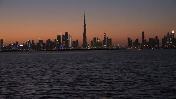 Dubai Den Dubai Creek Limanı Dubai Kanalı Ndan Şehir Merkezine — Stok video