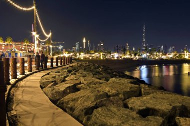 Sheikh Zayed Road için La Mer ve Dubai Downtown, Birleşik Arap Emirlikleri Dubai slyline