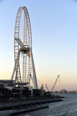 Bluewaters Island, Dubai, Birleşik Arap Emirlikleri, 08 Şubat 2019, The Bluewaters Island Meraas tarafından bir insan yapımı Jumeirah Beach Residence sahil ve Dubai Marina yeri Dubai göz adlı en büyük dönme dolap ada yer kullanım karışık projesidir