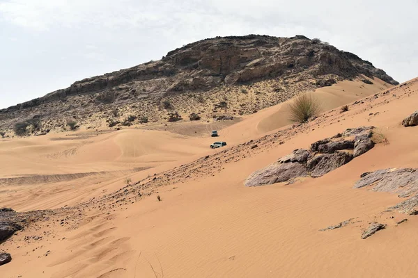 Rosafarbener Felsen Und Sharjah Wüste Einer Der Meistbesuchten Orte Für — Stockfoto
