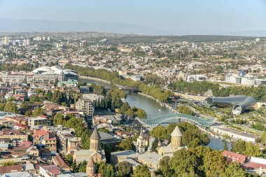 Eski Tiflis, Tiflis, Gürcistan, 17 Ekim 2019, Arial view of T