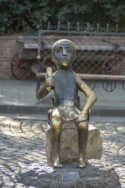 Gürcistan 'da sonbaharda eski Tiflis şehri manzarası,