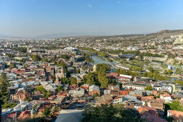 Old Tbilisi, Tbilisi, Geórgia, 17 de outubro de 2019, Vista Arial de T — Fotografia de Stock