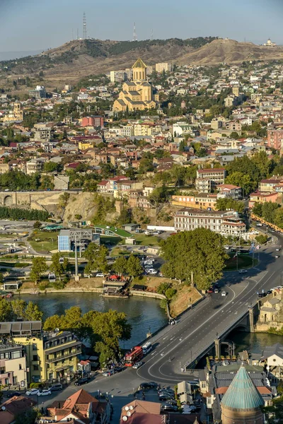 Old Tbilisi, Tbilisi, Georgia, 17 ottobre 2019, Arial view of T — Foto Stock