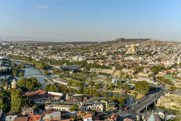 Old Tbilisi, Tbilisi, Georgia, 17. října 2019, Arial view of T — Stock fotografie