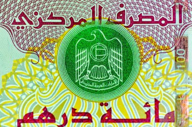 Yakın plan Birleşik Arap Emirlikleri Para Birimi, Dirhams and Fils, Dubai, Abu Dabi