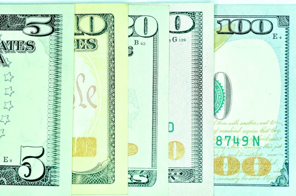 Närbild Amerikas Förenta Staters Dollarsedlar Usd Valuta Usa — Stockfoto