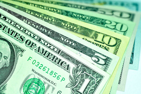 Крупный план Банкноты Доллар США, Доллар США, Валюта США