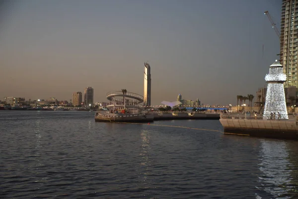 Dubai Slyline Dubai Creek Harbour Dubai Canal Downtown Business Bay — Zdjęcie stockowe