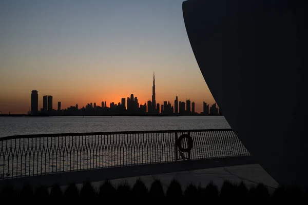 Dubai Slyline Dubai Creek Harbour Dubai Canal Downtown Business Bay — Foto de Stock