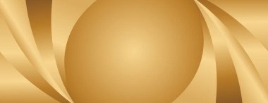 Pürüzsüz kıvrımları olan soyut altın metalik arka plan. Web siteleri, başlıklar, satış şablonları, iş ilanları, ödüller, etkinlikler ve daha fazlası için şık lüks afiş tasarımı