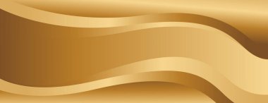 Pürüzsüz kıvrımları olan soyut altın metalik arka plan. Web siteleri, başlıklar, satış şablonları, iş ilanları, ödüller, etkinlikler ve daha fazlası için şık lüks afiş tasarımı