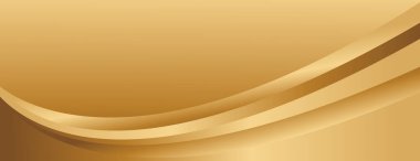 Pürüzsüz kıvrımları olan soyut altın metalik arka plan. Web siteleri, başlıklar, satış şablonları, iş ilanları, ödüller, etkinlikler ve daha fazlası için şık lüks afiş tasarımı
