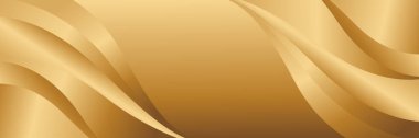 Pürüzsüz kıvrımları olan soyut altın metalik arka plan. Web siteleri, başlıklar, satış şablonları, iş ilanları, ödüller, etkinlikler ve daha fazlası için şık lüks afiş tasarımı