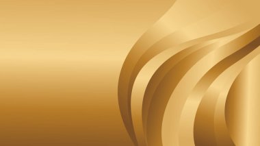 Lüks dalga tasarımı ile soyut altın metalik arka plan. Şablonlar, pankartlar, kapaklar, satışlar, iş, etkinlikler, ödüller, web siteleri, iniş sayfaları ve daha fazlası için uygundur