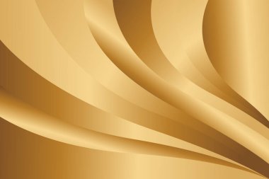 Lüks dalga tasarımı ile soyut altın metalik arka plan. Şablonlar, pankartlar, kapaklar, satışlar, iş, etkinlikler, ödüller, web siteleri, iniş sayfaları ve daha fazlası için uygundur
