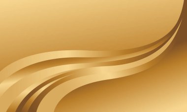 Lüks dalga tasarımı ile soyut altın metalik arka plan. Şablonlar, pankartlar, kapaklar, satışlar, iş, etkinlikler, ödüller, web siteleri, iniş sayfaları ve daha fazlası için uygundur