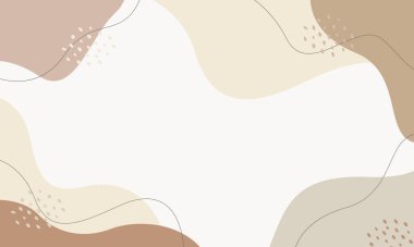 Pastel soyut arkaplan, organik ve geometrik şekiller, minimalist vektör çizimleri. Şablon tasarımları, posterler, kapaklar, afişler, web ve sayfalar için uygun
