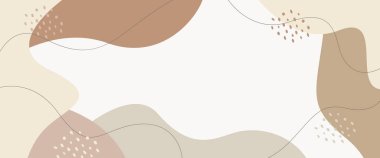 Pastel soyut arkaplan, organik ve geometrik şekiller, minimalist vektör çizimleri. Şablon tasarımları, posterler, kapaklar, afişler, web ve sayfalar için uygun