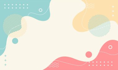Soyut Vektör Geometrik Arkaplanı. Duvar kâğıdı çizimleri pastel renklerde arka plan. Kapaklar, poster tasarımları, şablonlar, afişler ve diğerleri için uygun