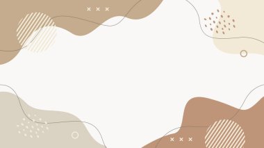 Pastel soyut arkaplan, organik ve geometrik şekiller, minimalist vektör çizimleri. Şablon tasarımları, posterler, kapaklar, afişler, web ve sayfalar için uygun