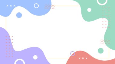 Pastel renklerde soyut vektör geometrik arkaplan. Sıvı şekilli duvar kağıdı çizimleri. Şablonlar, posterler, kapaklar, afişler, web ve sayfalar için uygun