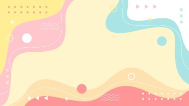 Soyut Vektör Geometrik Arkaplanı. Duvar kâğıdı çizimleri pastel renklerde arka plan. Kapaklar, poster tasarımları, şablonlar, afişler ve diğerleri için uygun