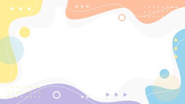 Soyut Vektör Geometrik Arkaplanı. Duvar kâğıdı çizimleri pastel renklerde arka plan. Kapaklar, poster tasarımları, şablonlar, afişler ve diğerleri için uygun