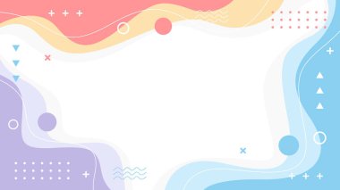 Soyut Vektör Geometrik Arkaplanı. Duvar kâğıdı çizimleri pastel renklerde arka plan. Kapaklar, poster tasarımları, şablonlar, afişler ve diğerleri için uygun