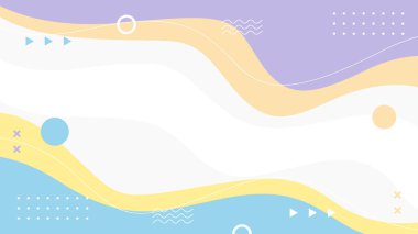 Soyut Vektör Geometrik Arkaplanı. Duvar kâğıdı çizimleri pastel renklerde arka plan. Kapaklar, poster tasarımları, şablonlar, afişler ve diğerleri için uygun