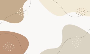 Pastel soyut arkaplan, organik ve geometrik şekiller, minimalist vektör çizimleri. Şablon tasarımları, posterler, kapaklar, afişler, web ve sayfalar için uygun