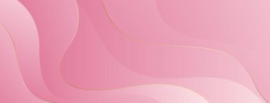 Altın aksanlı soyut pembe pankart. Satışlar, iş dünyası, etkinlikler, ödüller, web afişleri, şablonlar, sayfalar, başlıklar ve daha fazlası için zarif güzellik tasarımı