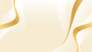 Altın çizgileri olan soyut bej renkli lüks arka plan. Zarif dalga modern duvar kağıdı. Güzellik ürünleri, satışlar, reklamlar, etkinlikler, web ve sayfalar için şablon afişi