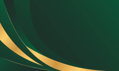 Soyut zümrüt yeşili, altın çizgileri olan eğri büğrü bir arka plan. Zarif modern duvar kağıtları. Şablonlar, pankartlar, satışlar, reklamlar, etkinlikler, ödüller, web ve sayfalar için uygundur