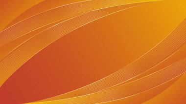Lüks Eğri Altın Çizgileri olan zarif Soyut Turuncu Arkaplan. Satışlar, reklamlar, davetiyeler, ödüller, şablonlar, afişler, posterler, web ve sayfalar için elverişli