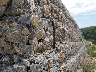 Gabion duvarı yolların ve nehirlerin çökmesini engelliyor.